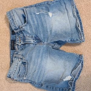 Light Blue Denim Distressed Lucky Shorts
